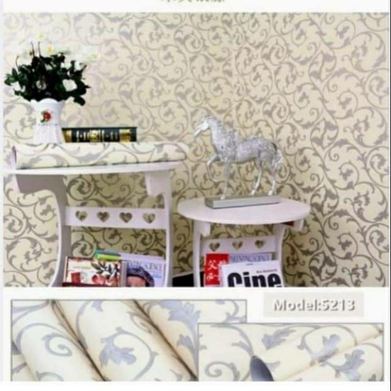 Wallpaper Sticker Dinding Motif Bunga Rambat Panjang 10Meter x Lebar 45cm