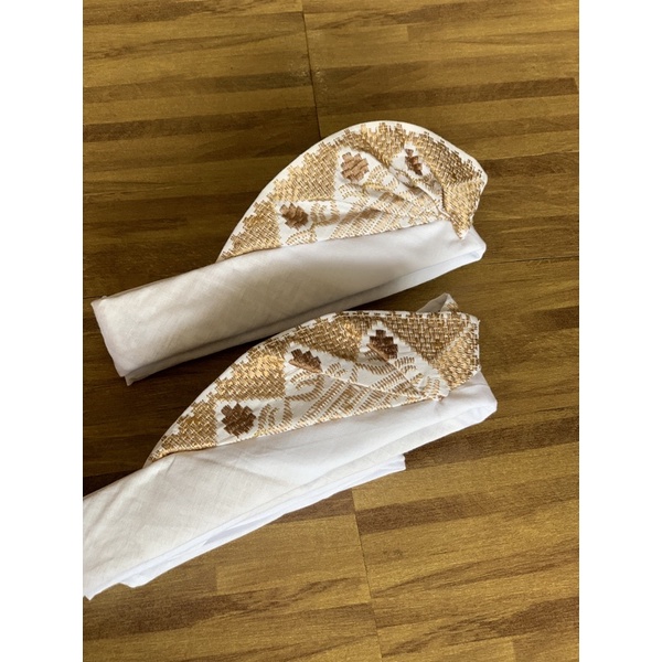 udeng putih semi songket