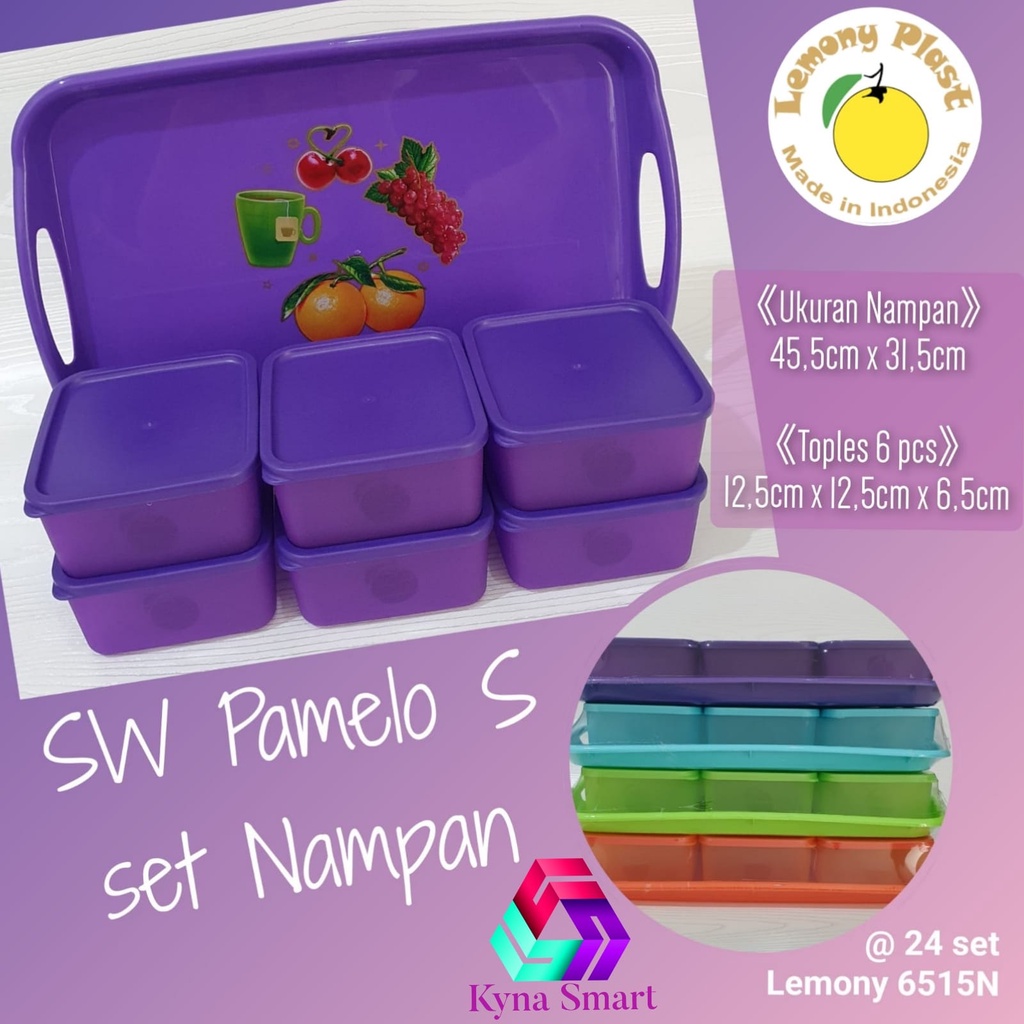 Nampan + Toples Pamelo S 650 ml 6 PCS Lemony Plast Set