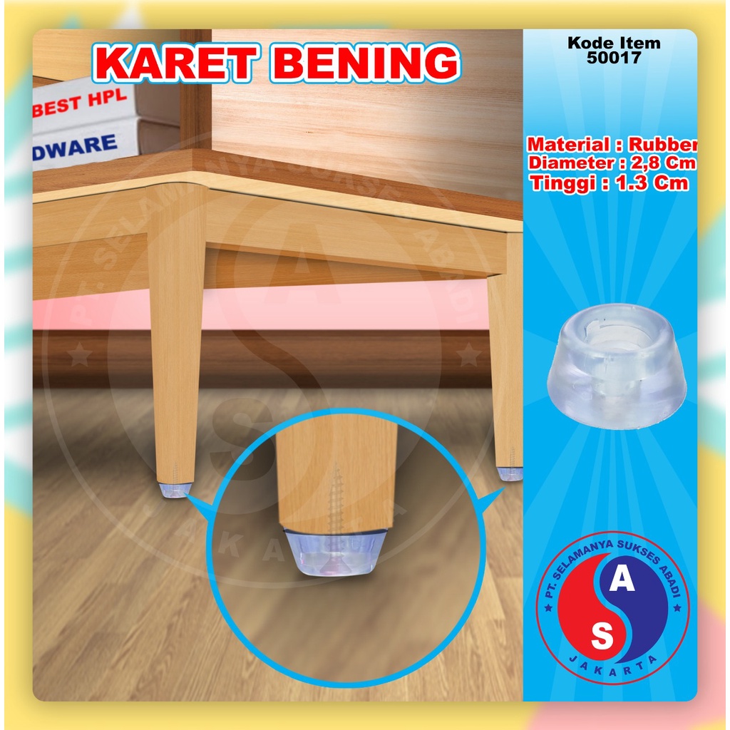 Kaki Karet BESAR Transparan Bulat Bening Pengganjal Kursi Meja Sofa/KARET BENING KAKI KURSI