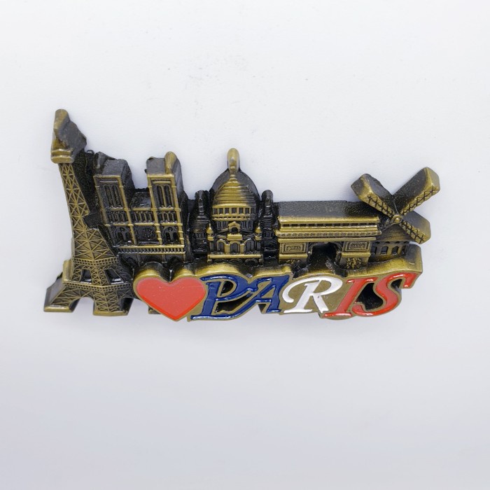 3D LOGAM Souvenir Negara magnet Kulkas Tempelan LOVE Paris City