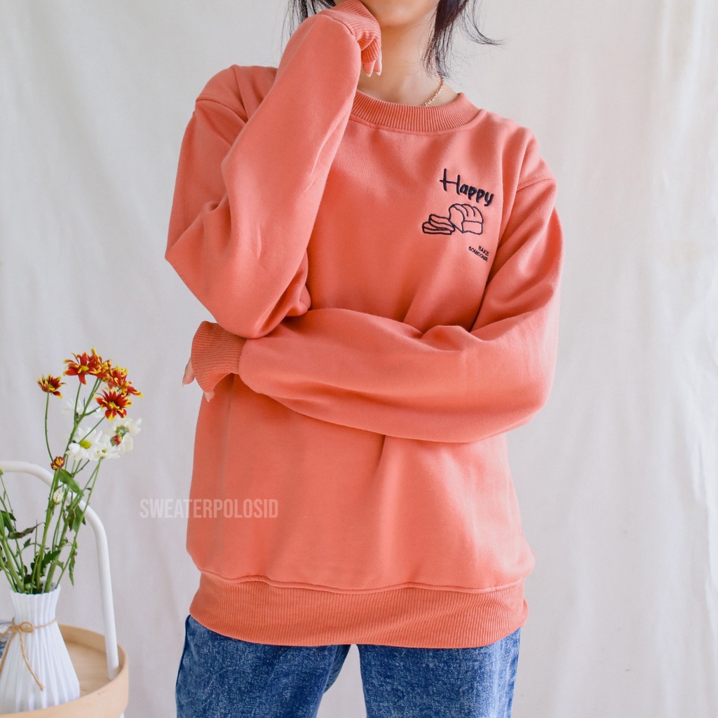 SWEATERPOLOSID Basic Sweater Happy Bake Someone (Bordir Dada Kiri) M - XXL (Pria & Wanita)-6