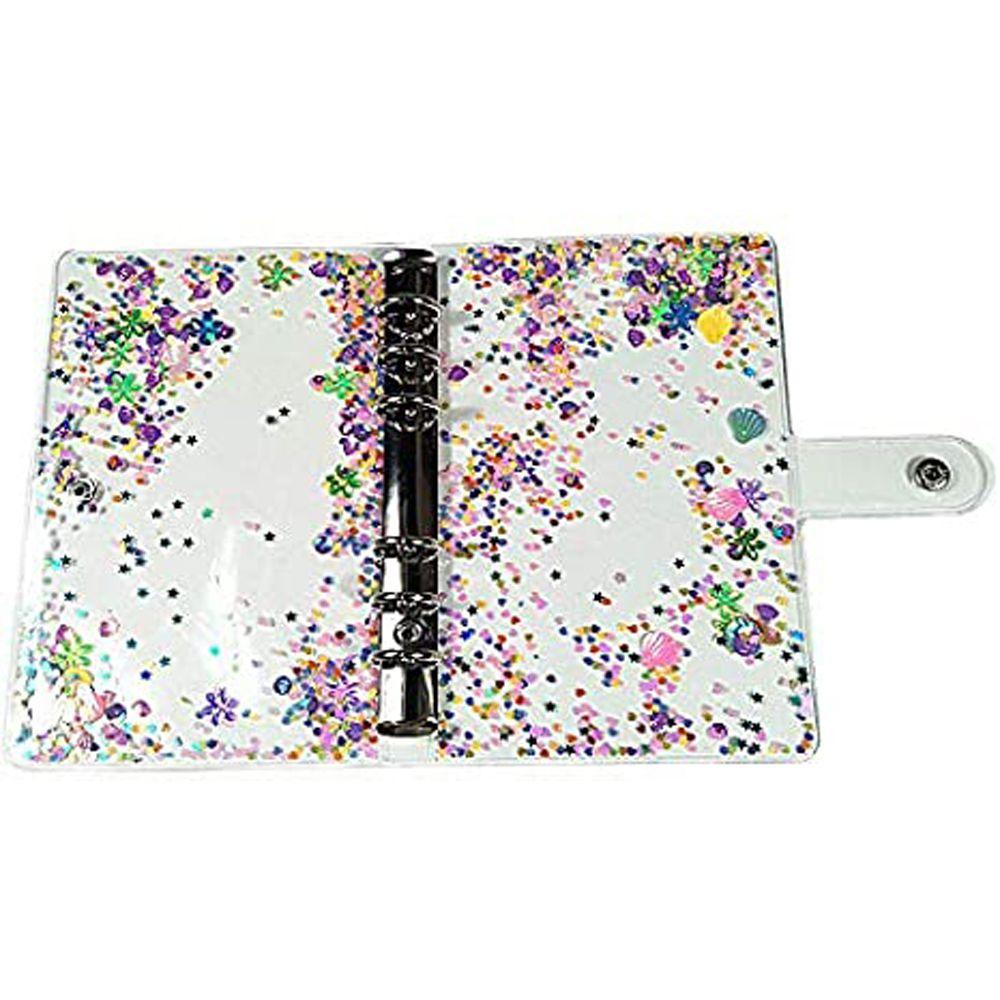 AUGUSTINA Office Supplies Glitter Sequins Stationery Notepad Cover Notebook Cover Planner Protector Transparent Loose Leaf Folder Journal School Supplies Loose-Leaf Cover Binder Cover