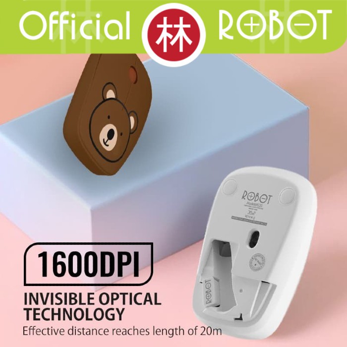 Robot M220 2.4G Wireless Optical Mouse Animal Karakter Version