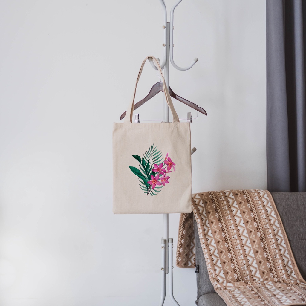 Sevine Tote Bag Kanvas Tas Fashion Totebag Wanita DTF Printing  Tropical Aesthetic Series - KTF3