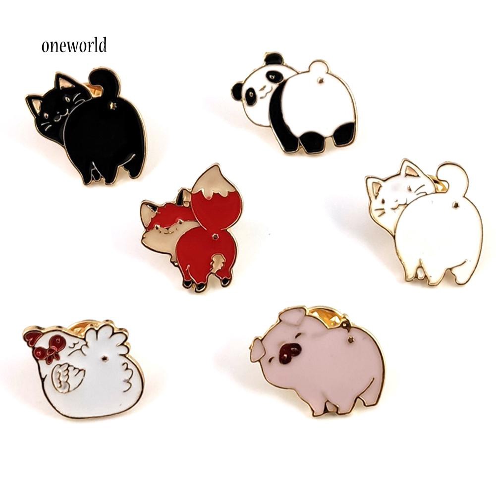 Bros Bentuk Kartun Binatang Ass Enamel Lucu Bahan Metal untuk Perhiasan / Topi