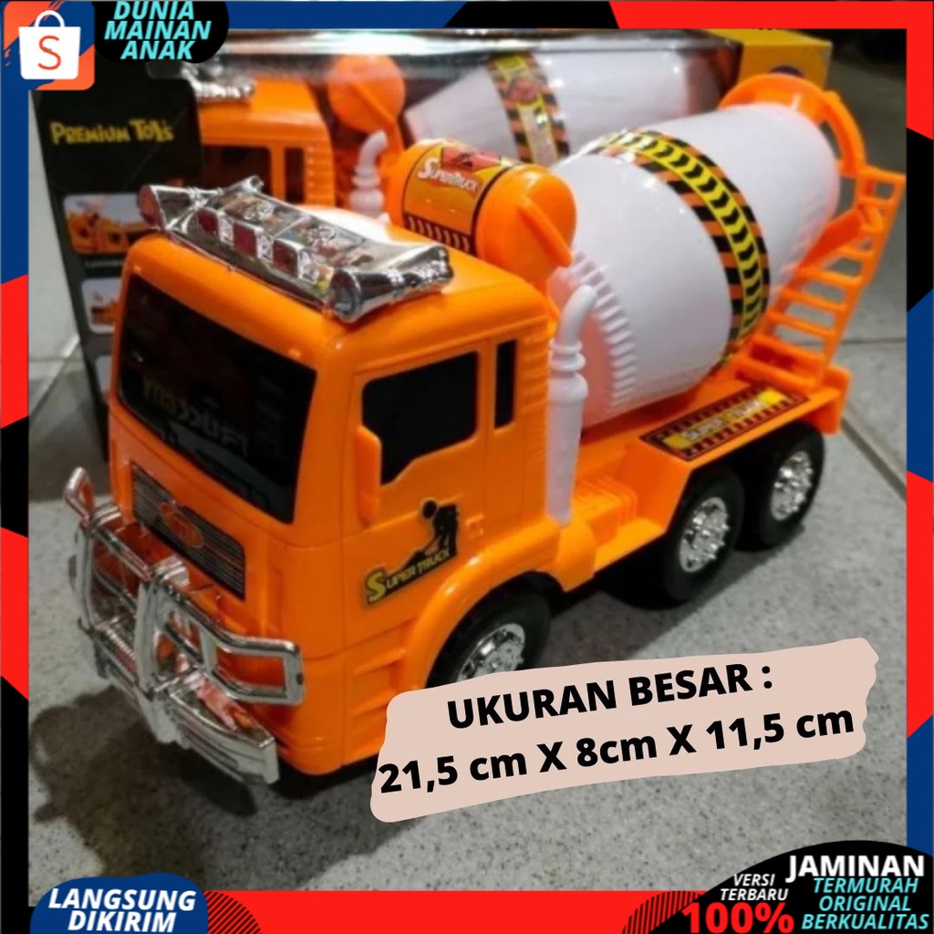 Mainan Mobil Mobilan Truk Molen Ukuran Besar Bump Go -Mixer Truck Mobil Baterai Anak Edukatif Murah