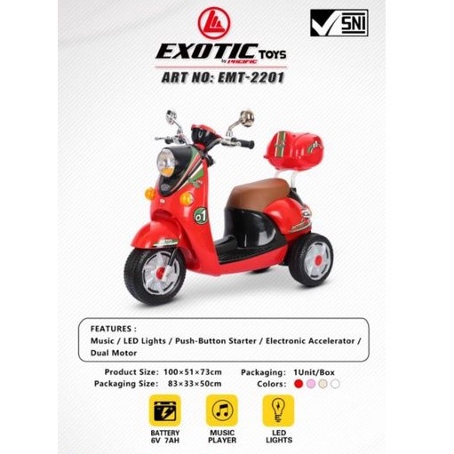 Mainan Anak Motor Aki Scoopy Exotic Toys EMT 2201