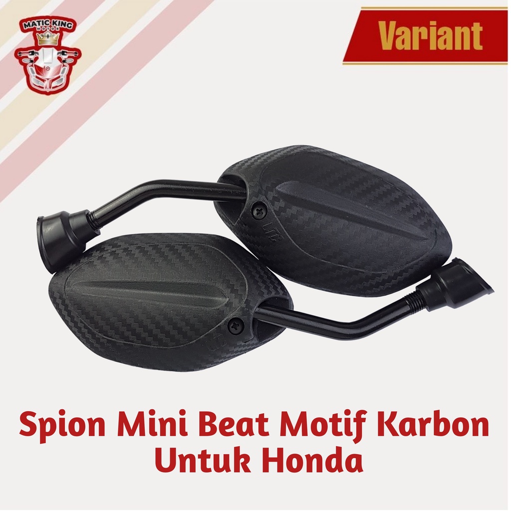 Kaca spion HITAM motor honda yamaha BEAT VARIO SCOOPY SPACY MIO FINO SUPRA X JUPITER Z MX mini standar variasi gagang pendek ASPIRA HONDA BM01