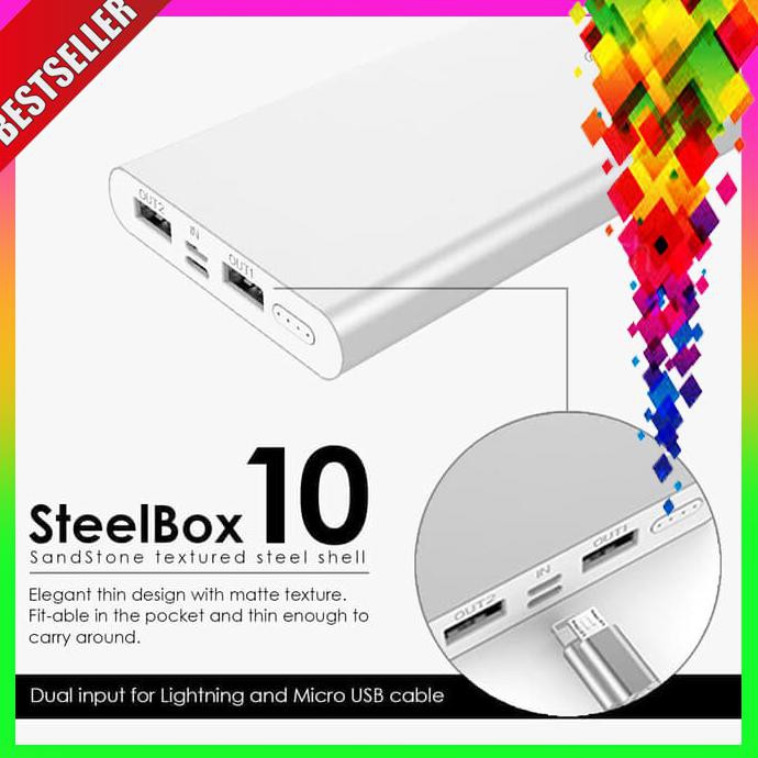 PROMO POWERBANK UNEED STEELBOX 10 10000MAH POWER BANK UPB213 10000 MAH BERKUALITAS