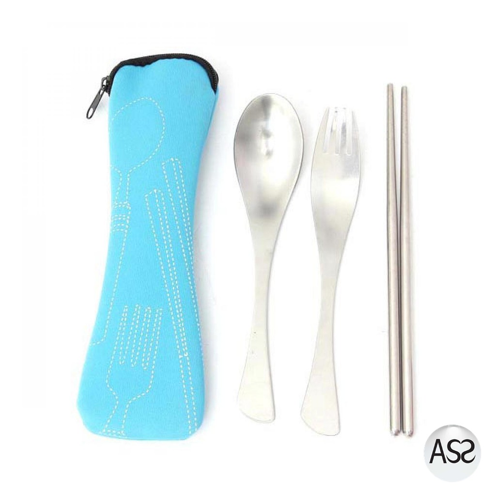 ASS Shop - KNIFEZER Set Perlengkapan Makan Sendok Garpu Sumpit - CJ0091