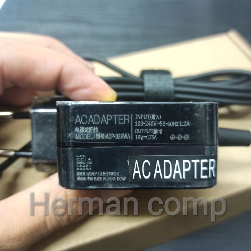 Original Adaptor Asus ADP-33BW A, ADP-33DW A, ADP-33BW B, ADP-33AW C 19V 1.75A DC 4.0*1.35mm