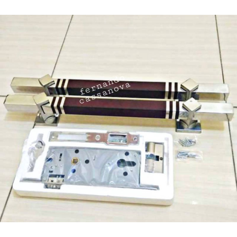 Pegangan pintu rumah Handle pintu minimalis 33cm 45cm set kunci rumah