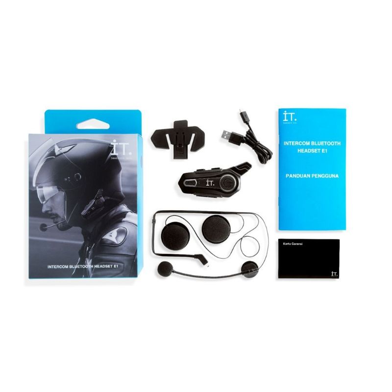 Intercom Helm IT E1 - Bluetooth headset Helmet interphone alat komunikasi motor Garansi TAM ORIGINAL