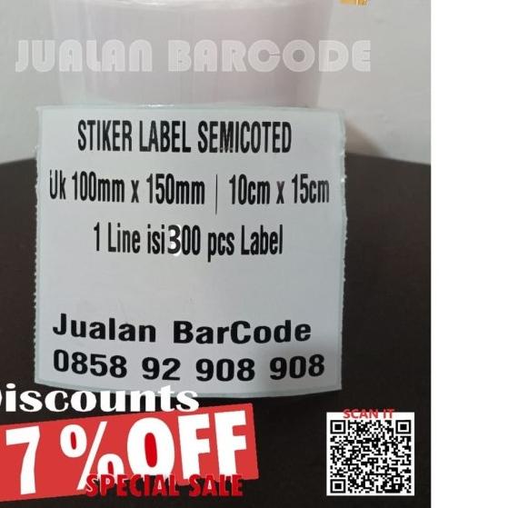 

☋ LABEL BARE 100 X 150 mm KERTAS STICKER SEMICOATED 100x150 mm 300pcs - 300 pcs ➴
