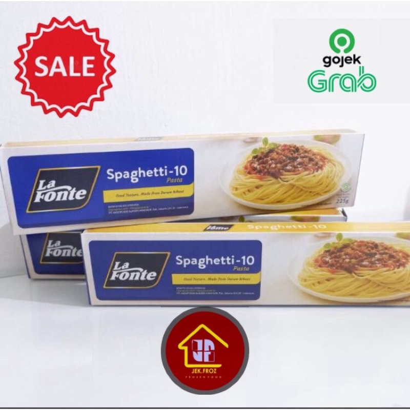 

lafonte spagetti 225gr spaghetti -10 pasta good texture bolognese indofood