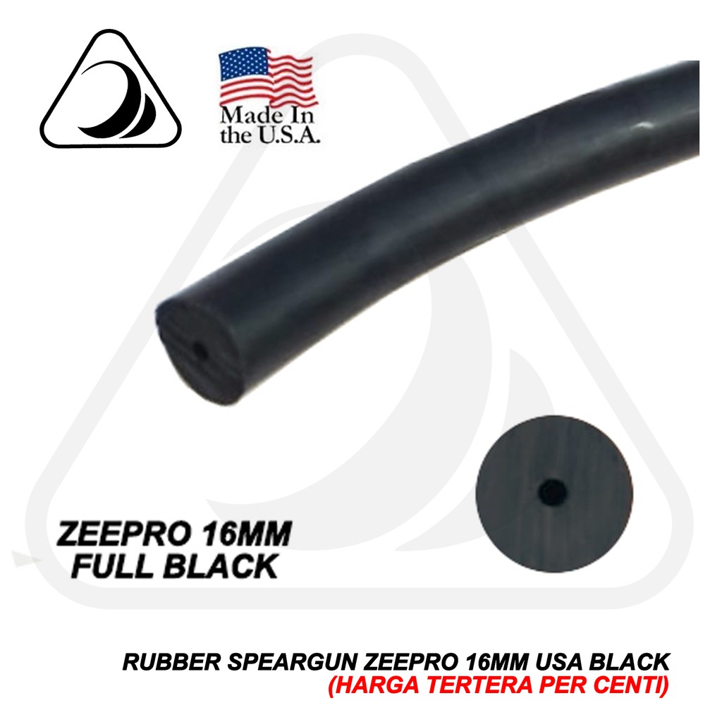 Rubber Karet Speargun Spearfishing Alat Spear Ster Tembak Panah Ikan Zeepro Full Black Noir USA 16mm