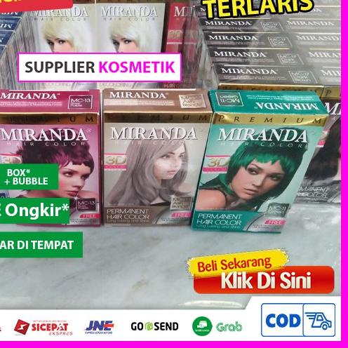 [VnT⭐ Semir Rambut Miranda Silver Abu Abu Coklat Blecing Blue Black Hitam Bleaching Golden Brown 30m