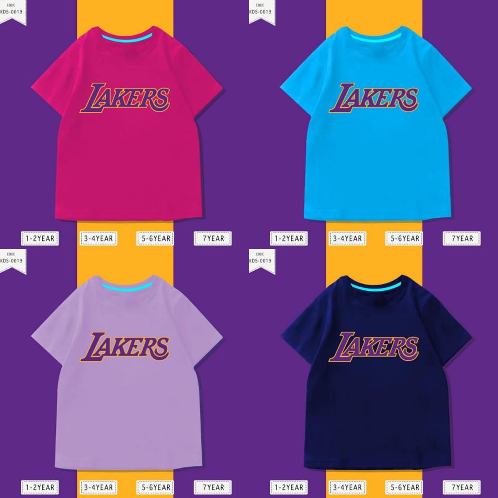 Baju Anak / Kaos Distro DTF Anak Laki Laki dan Perempuan / LAKERS / Unisex / Motif / KIDS