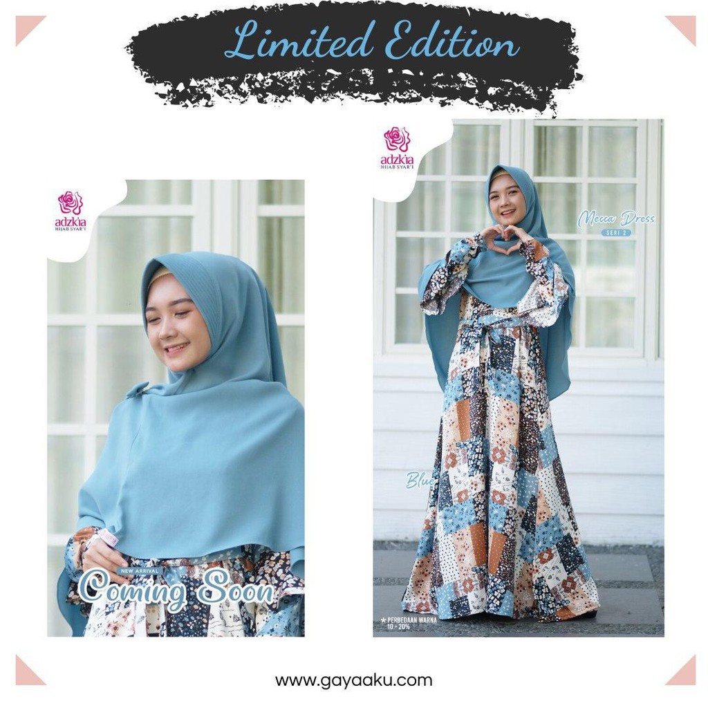 GAMIS MECCA DRESS 02 ADZKIA HIJAB SYARI GAMIS MOTIF JUMBO BUSUI FRIENDLY MURAH TERBARU