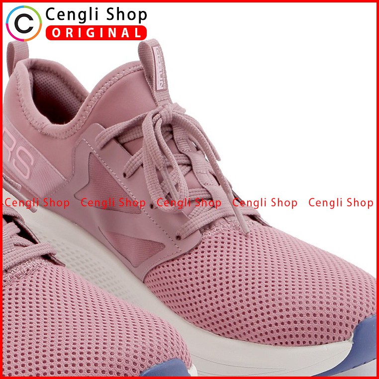 SEPATU LARI SKECHERS WANITA ORIGINAL TERBARU SPORT RUNNING TRAINING EMPUK PINK MAUVE