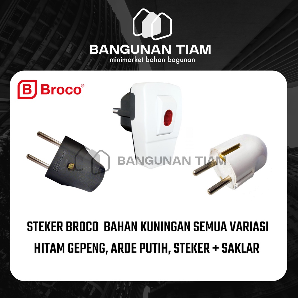 STEKER ARDE BROCO ASLI 100% ORI SNI BAHAN KUNINGAN ~ STEKER GEPENG HITAM ~ STEKER PUTIH BULAT ~ STEK