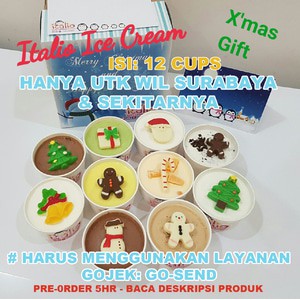 

Italio Gelato Ice Cream Parcel X'Mas ( 12 cups , Mix Flavor ) Sby Only