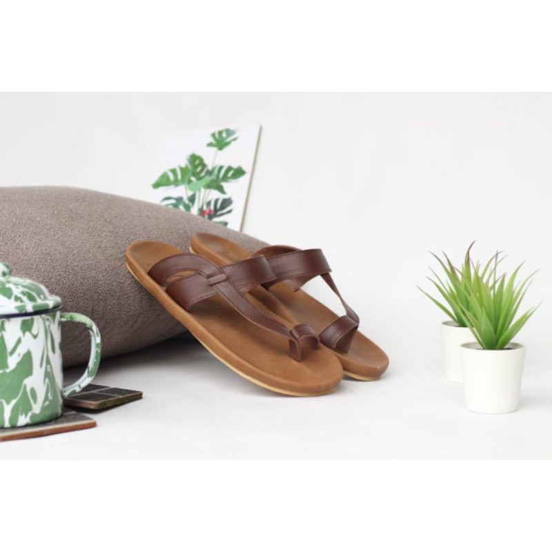 SANDAL KULIT ASLI - CEVANY IMPLUSE | Sandal Kulit Pria Original  leather