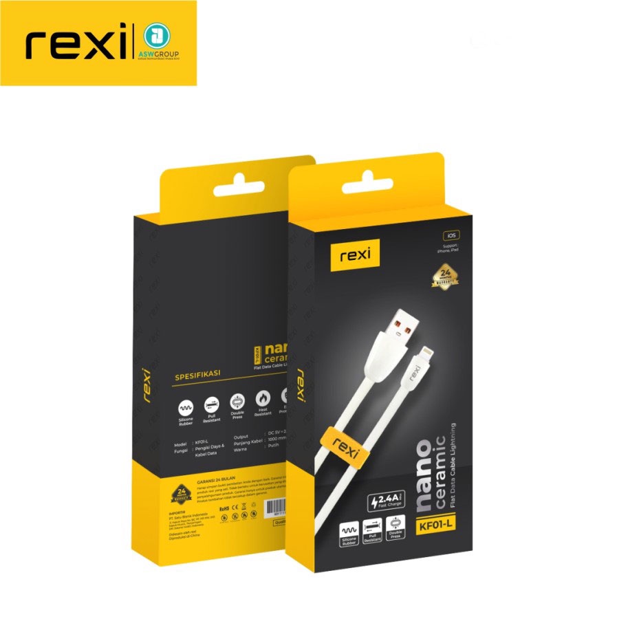 KABEL LIGHTNING REXI FAST CHARGING 2.4A KF01-L