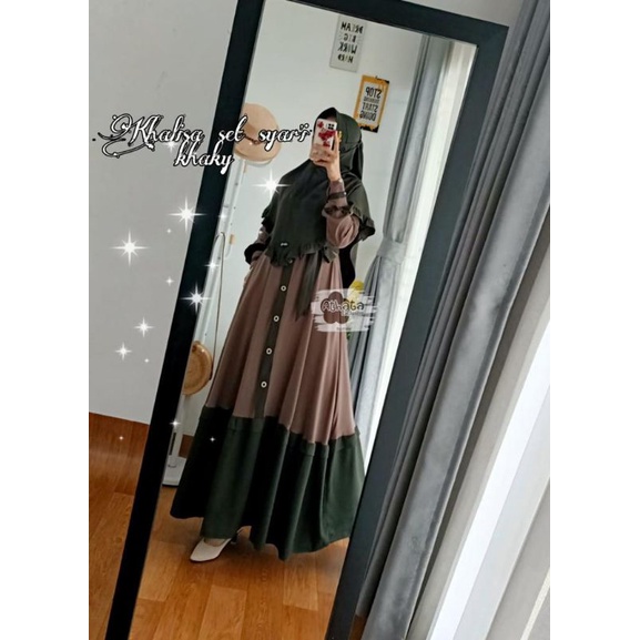 KHALISA SET SYARI ORIGINAL ATHATA | GAMIS SET KHIMAR| GAMIS SET SYARI BAHAN ITY CREPE
