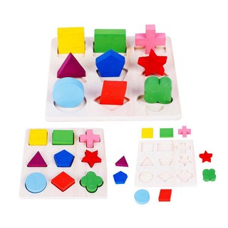  dudubaba Papan Puzzle Geometri Montessori  Bahan Kayu 