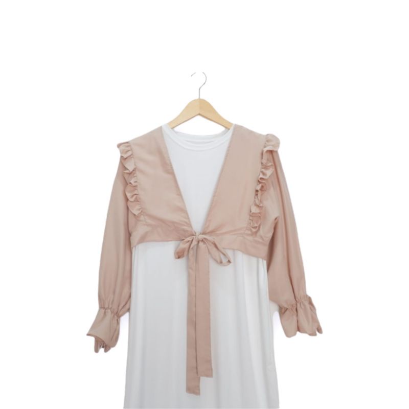 OUTER SET FASHION TERBARU / INNER DRESS MUSLIM / PAKAIAN WANITA-Inner white + coksu