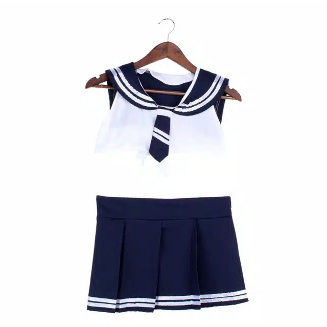 Set Cosplay Lingerie Sailormoon Baju Tidur Sexy Seragam Sekolah Jepang Playsuit