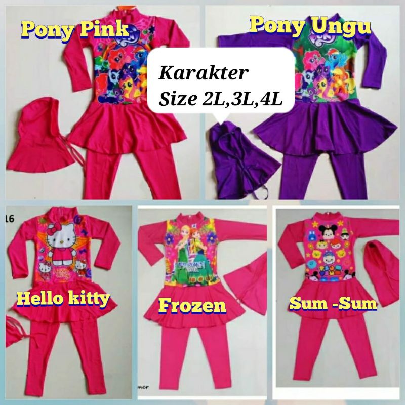 BAJU PAKAIAN RENANG ANAK PEREMPUAN MUSLIMAH MUSLIM BEN'S/KENK ORIGINAL