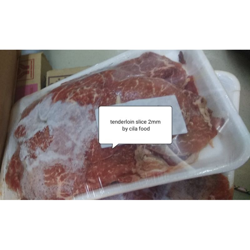 

tenderloin slice 2mm per kilo