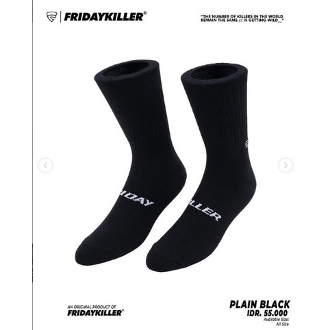 KAOS KAKI FRIDAY KILLER | PLAIN BLACK