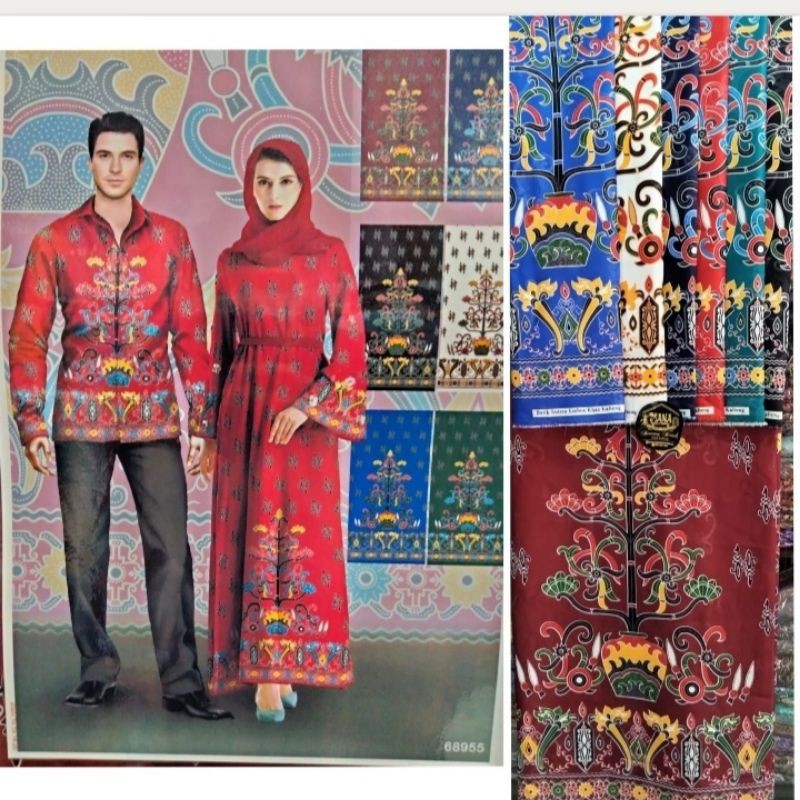 Kain Batik Kalteng Sutera Emboss Motif Batang Garing khas Dayak KBSK-02