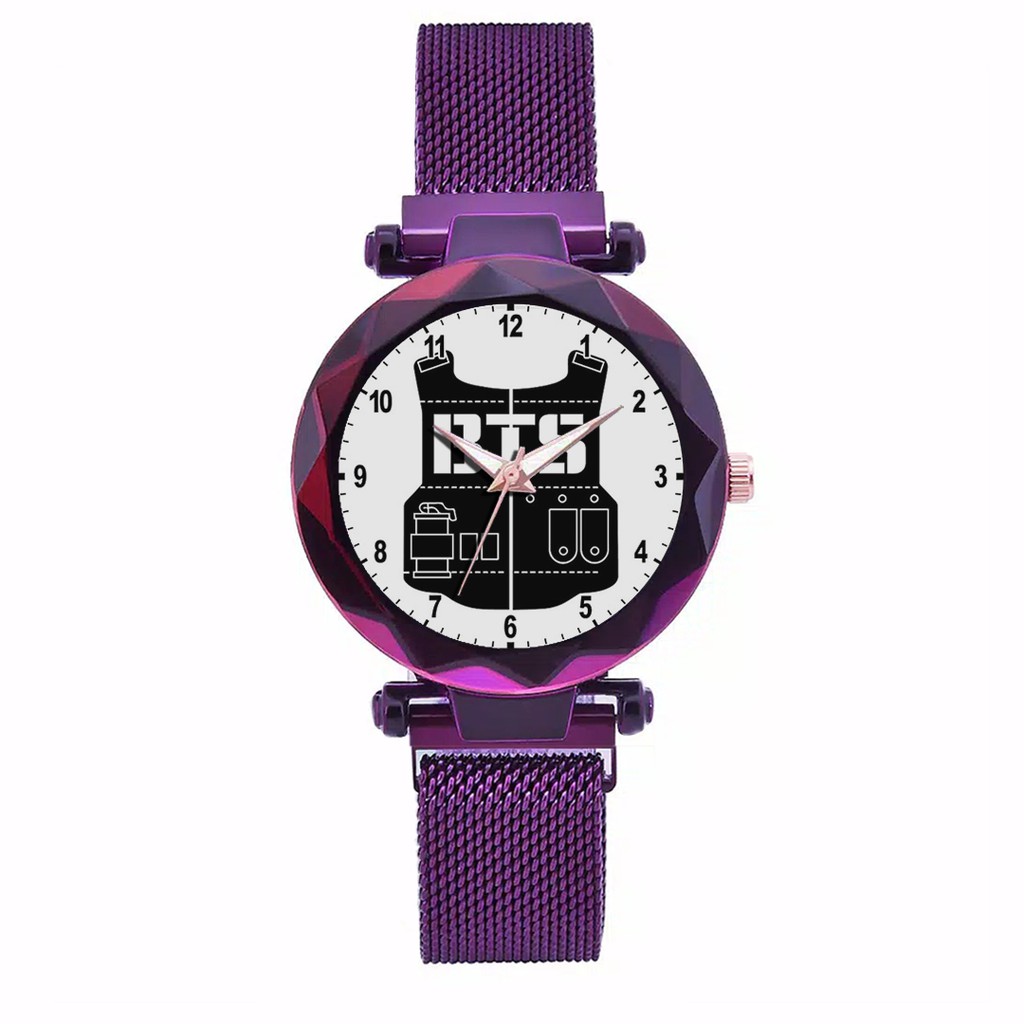 Jam Tangan Wanita Custom - KPOP BTS Free Box &amp; Batre Cadangan 3