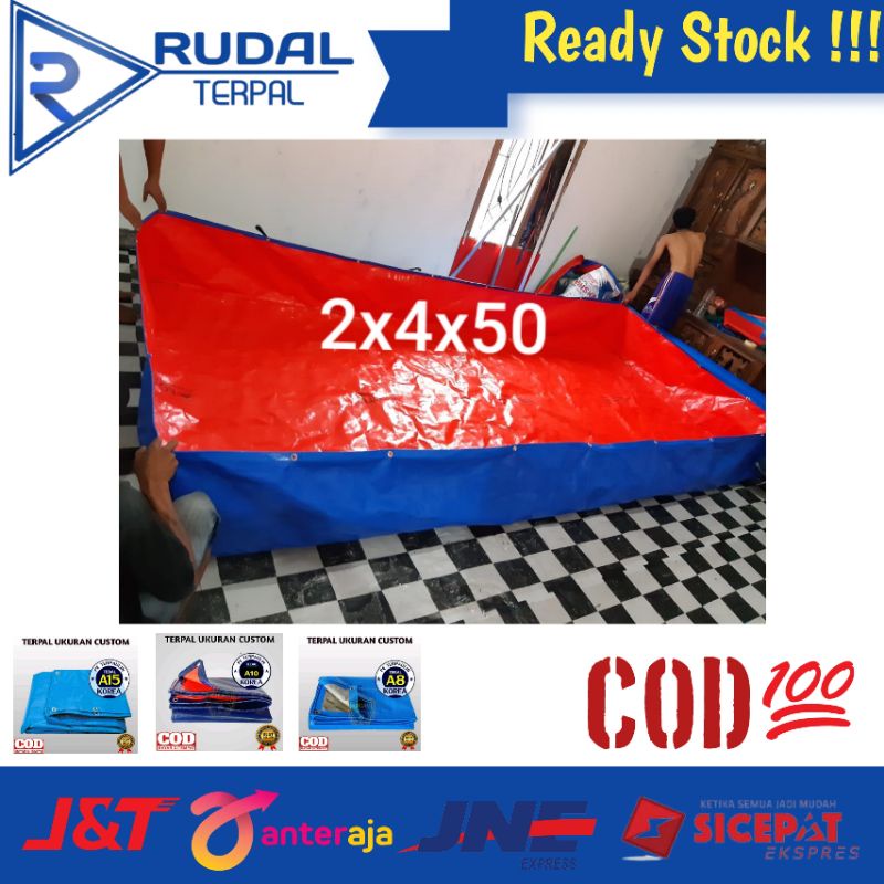 kolam terpal kotak 2x4x50