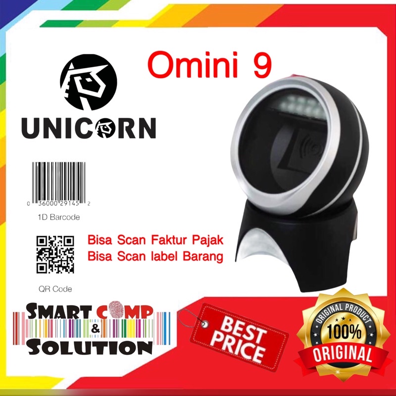 I-wareOmni Scanner Barcode Multi Laser 2D &amp; 1D Support Barcode QR E-Faktur Termurah Omini9 Unicorn