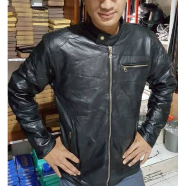 JAKET KULIT ASLI PRIA SAMBUNGAN JEKET KULIT
