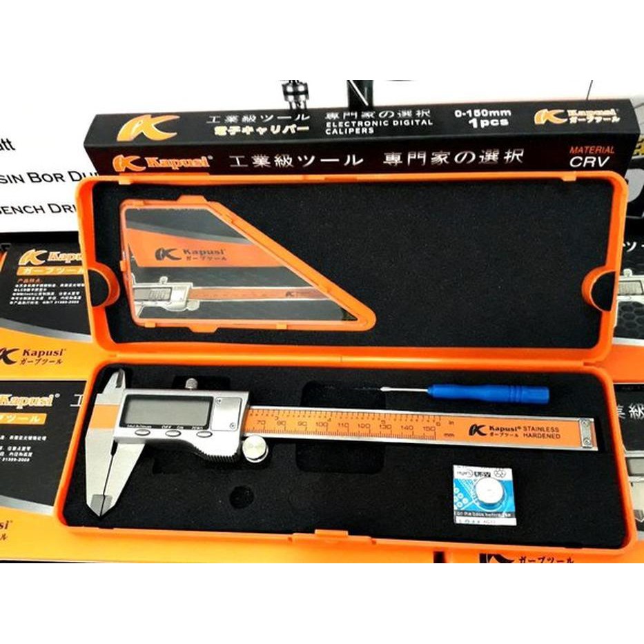 Baru KAPUSI digital caliper stainless sigmat jangka sorong INDUSTRIAL berkualitas