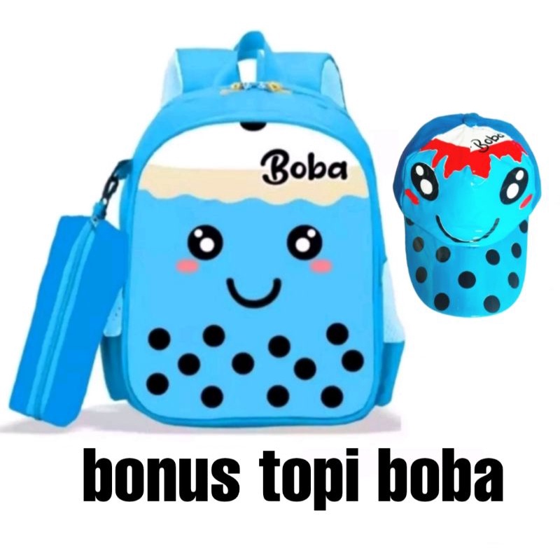 tas anak perempuan - tas Boba - tas sekolah anak perempuan - tas anak cewek (BONUS TOPI)