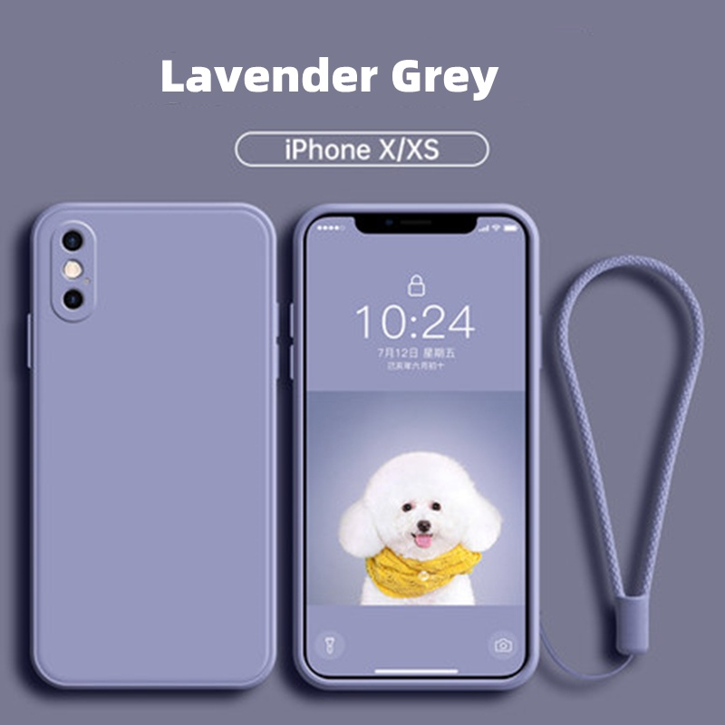 Soft Case Silikon Bentuk Kotak Dengan Lanyard Untuk Iphone 13 Mini 13 Pro 13 Pro MAX X XS MAX XR