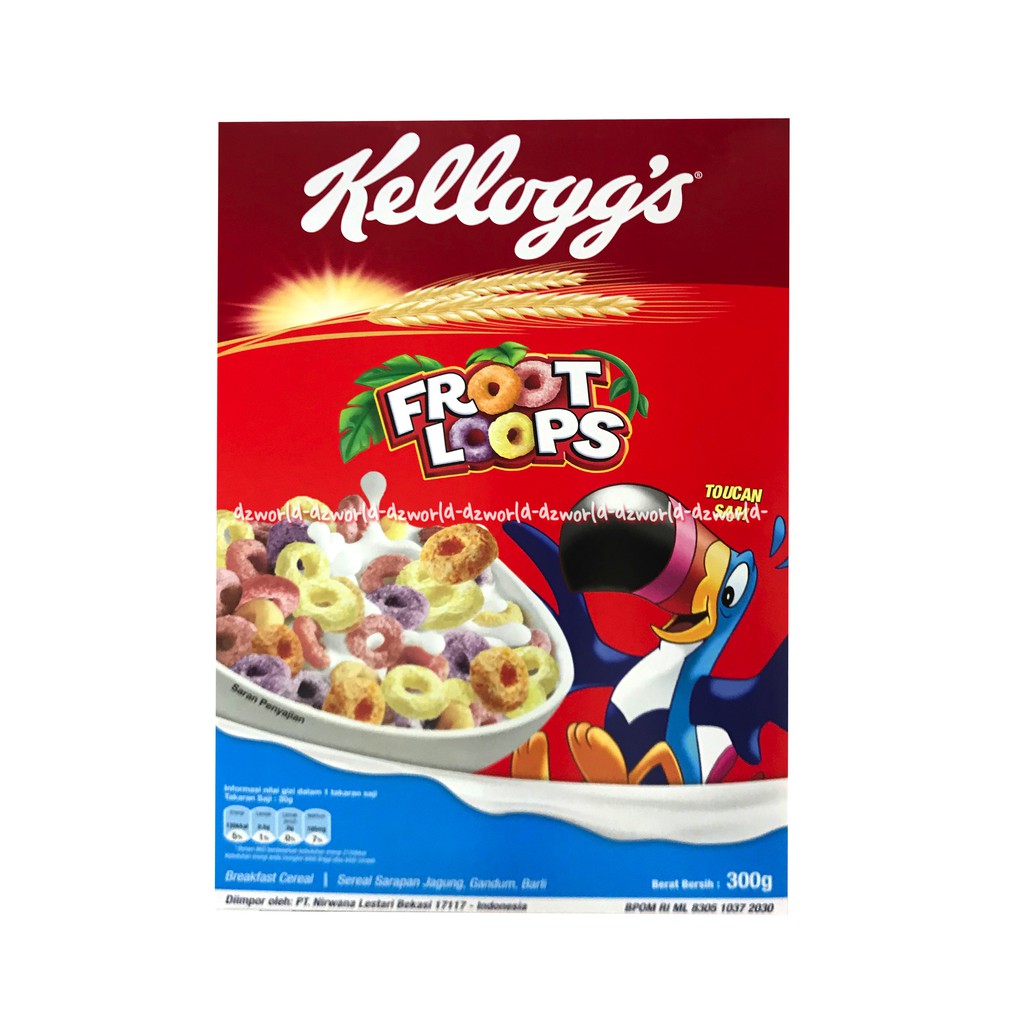 Kellogg's Froot Loops 300gr Sereal Rasa Buah Lemon Orange Cereal Simba Kellogs Frootloop Warna Warni