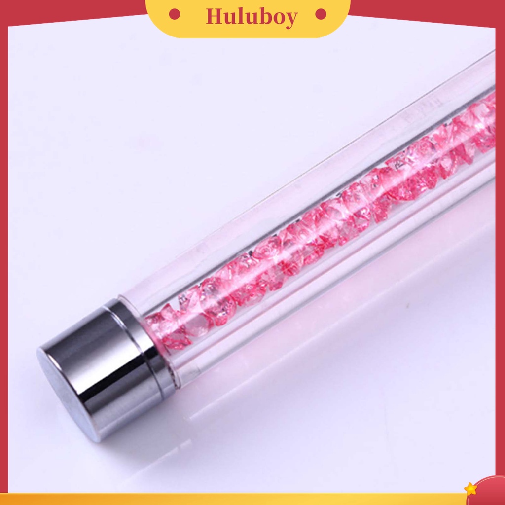 Huluboy Huluboy♡ Kuas Pena Gambar Bubuk Glitter Berlian Imitasi Bentuk Kipas Untuk Nail Art