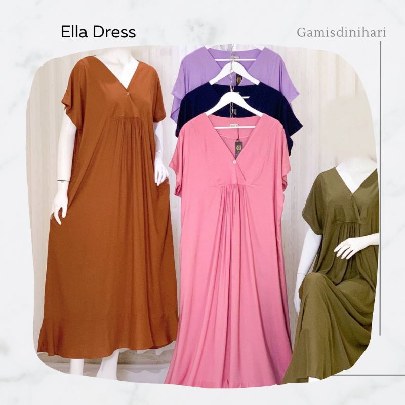 daster seksi jumbo fifi ella baju tidur wanita katun busui polos  big size xxl pakaian rumah kancing