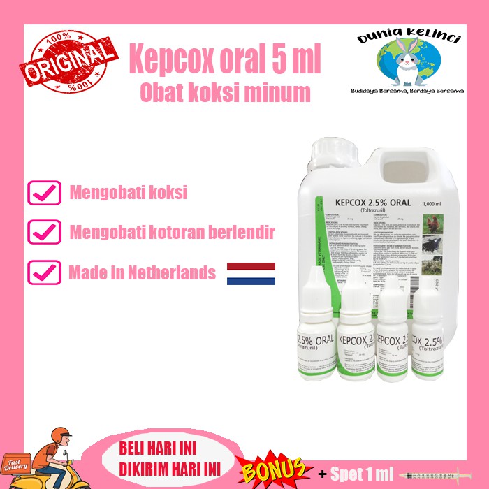 KEPCOX ORAL 5 ML OBAT SEMBELIT KOKSIDIOSIS KOKSI KELINCI KUCING ANJING HAMSTER KAMBING SAPI  HEWAN