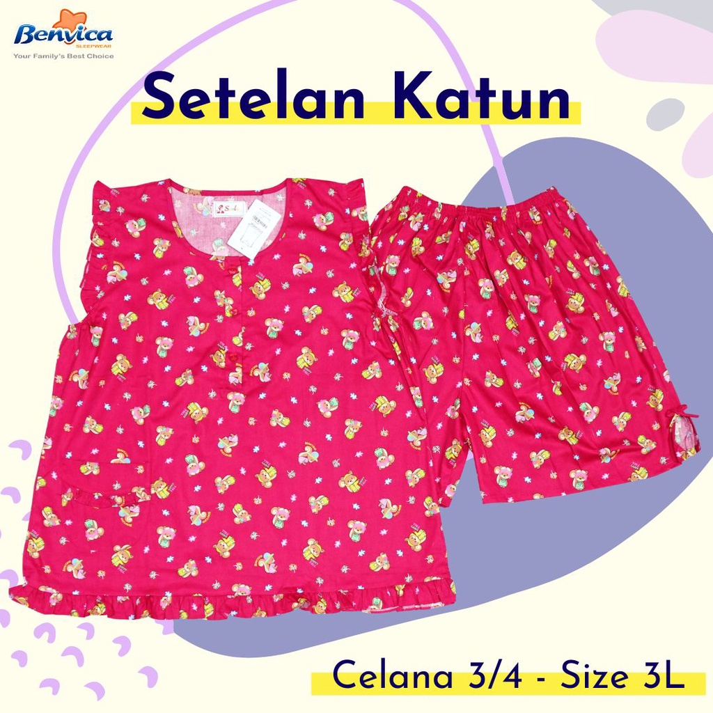 BAJU TIDUR CELANA PENDEK (3/4) 3L SUNLY - A