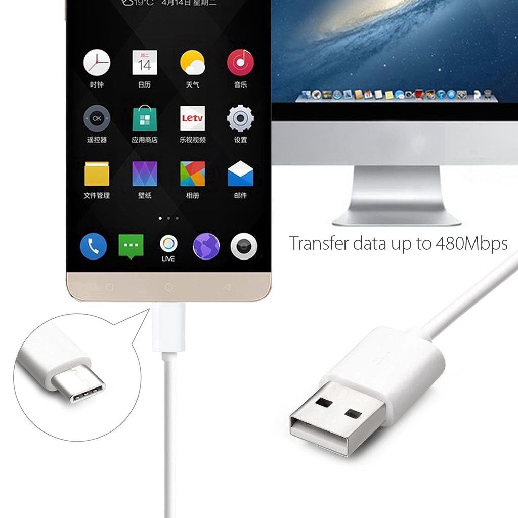 1 / 2 / 3m Kabel Data / Charger USB 3.1 Tipe C untuk Samsung / Huawei